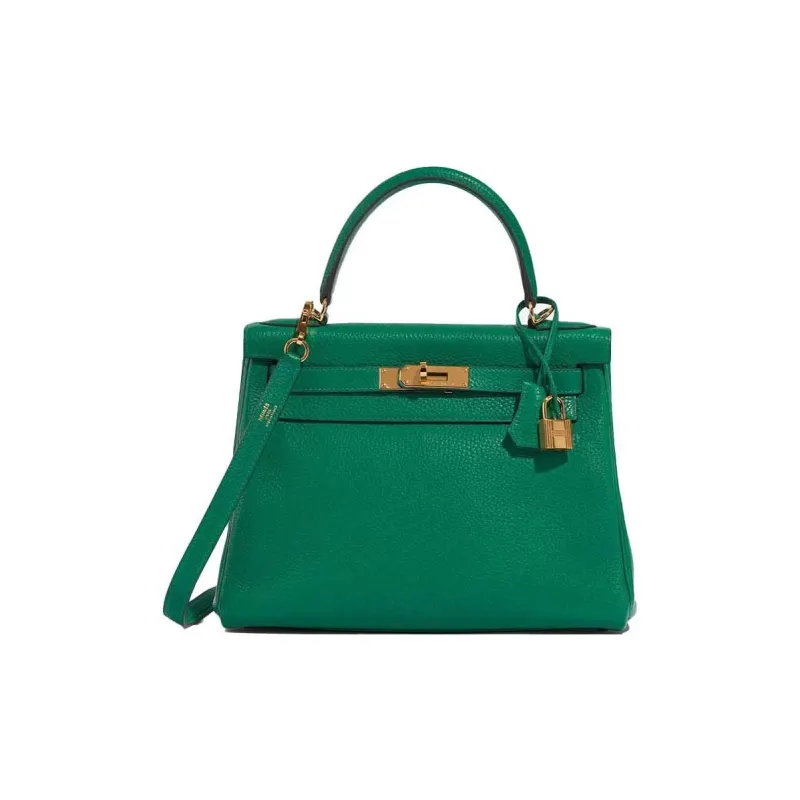 HERMES Kelly Togo Calfskin Kelly Bag Handbags Women's 6W Menthe Mint Green-0