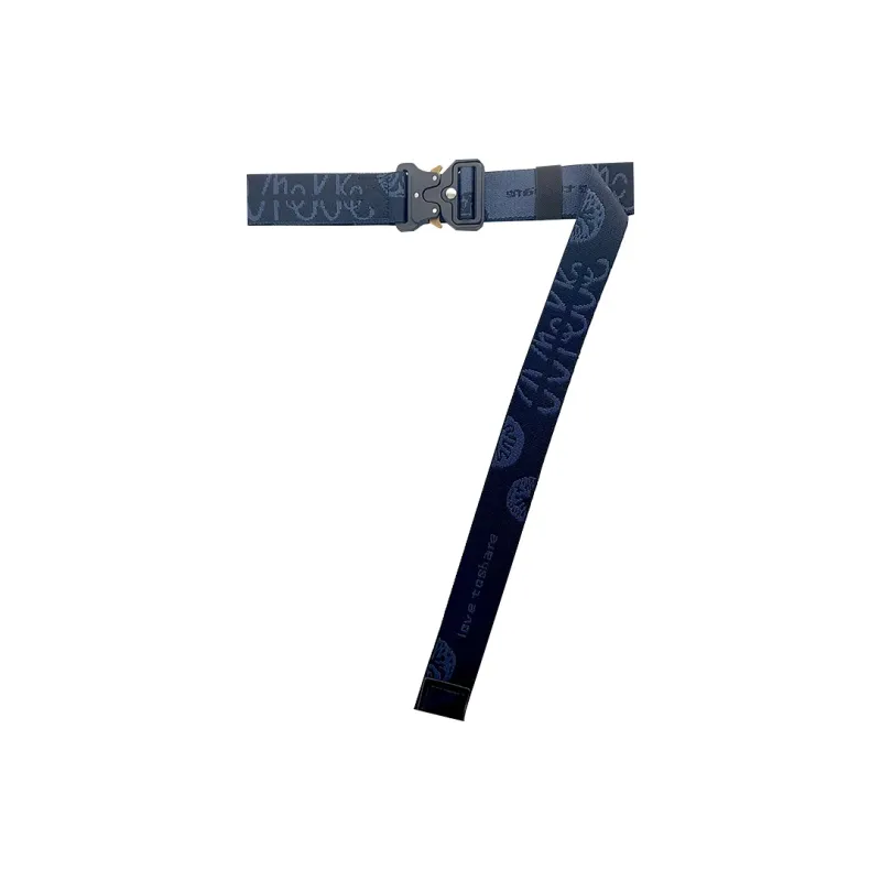 Mulinsen Techwear Metal Buckle Jacquard Letter New Hip Hop Trend Canvas Belt Unisex Width  3.8cm-8