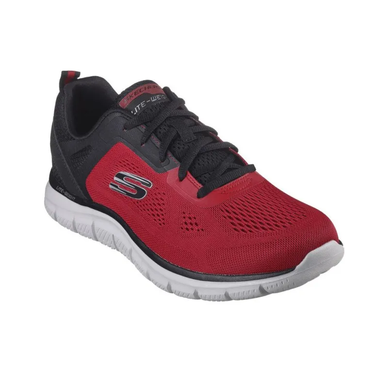 Skechers Track Anti Slip Wear Resistant Low Top Training Shoes Men's Red Black-3