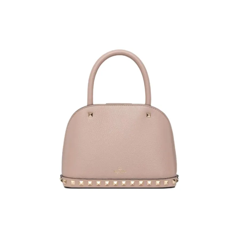 Valentino GARAVANIRockstud Grained Calfskin Shoulder Bag Crossbody Bag Handbag Small Size Women's Light Pink-3