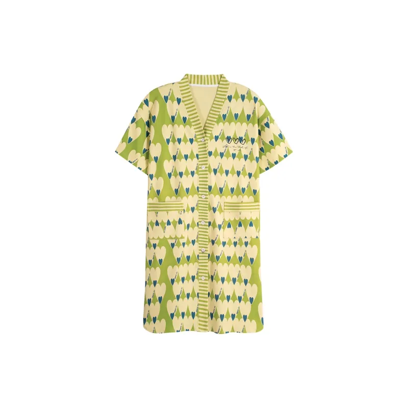 MIIOW Nightgown Women's Grass Green Heart Shaped-0