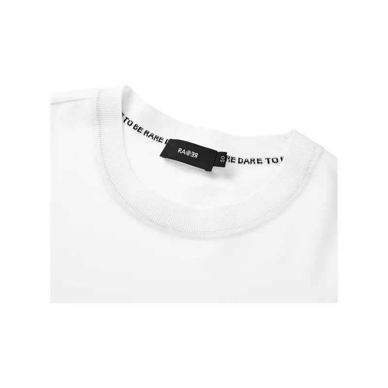 RARE Crew Neck Short Sleeved T Shirts Men's White-3