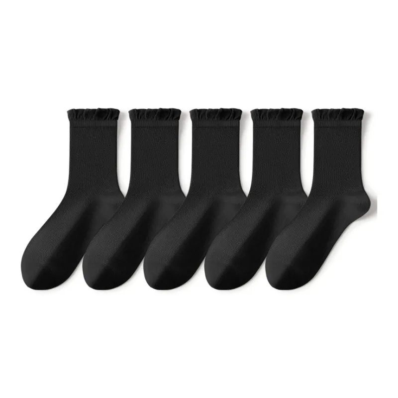 SHIWAJI Mid Calf Socks Women's 5 Pack-13