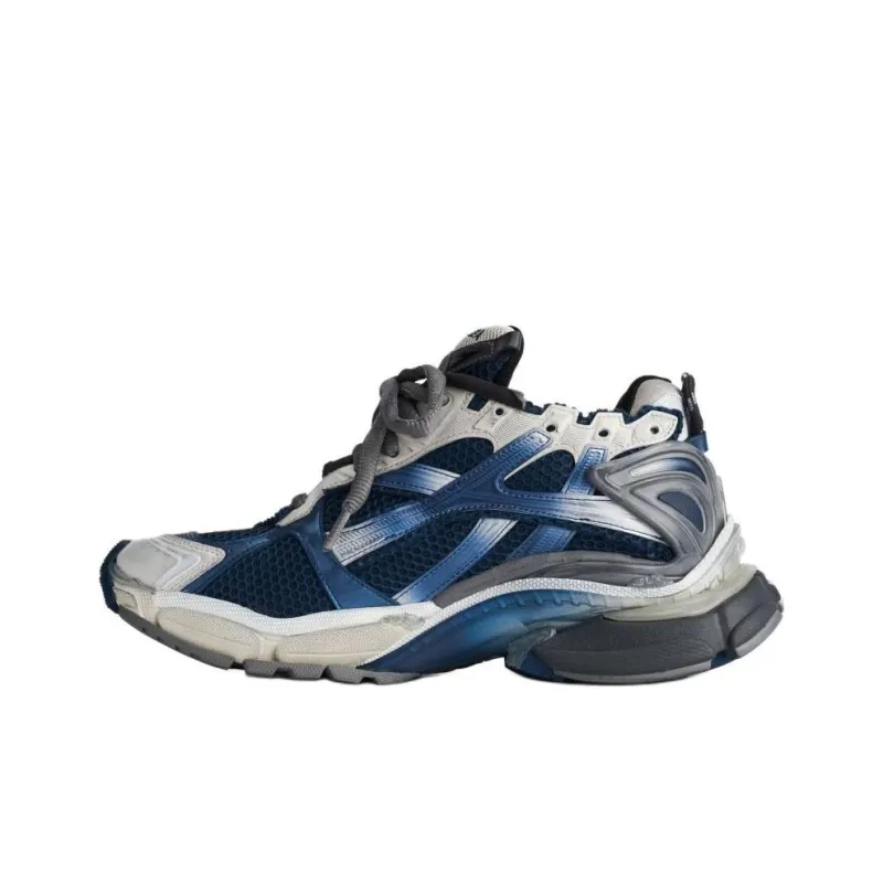 Balenciaga Runner Gradient Distressed Style Low-Top Casual Shoes Men's Blue-0