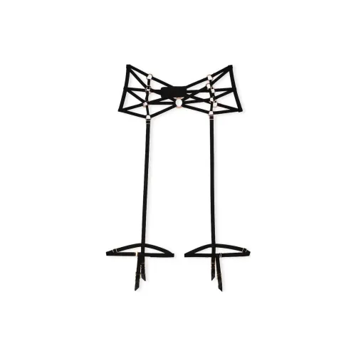 Victoria's Secret Very Sexy Leopard Embroidery Garter Belt / Black Underwear Accessory Women's Black