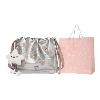 MEXICAN Polyurethane Leather Small Square Bag, Crossbody Bag, Shoulder Bag Trumpets Women's Apricot/Silver