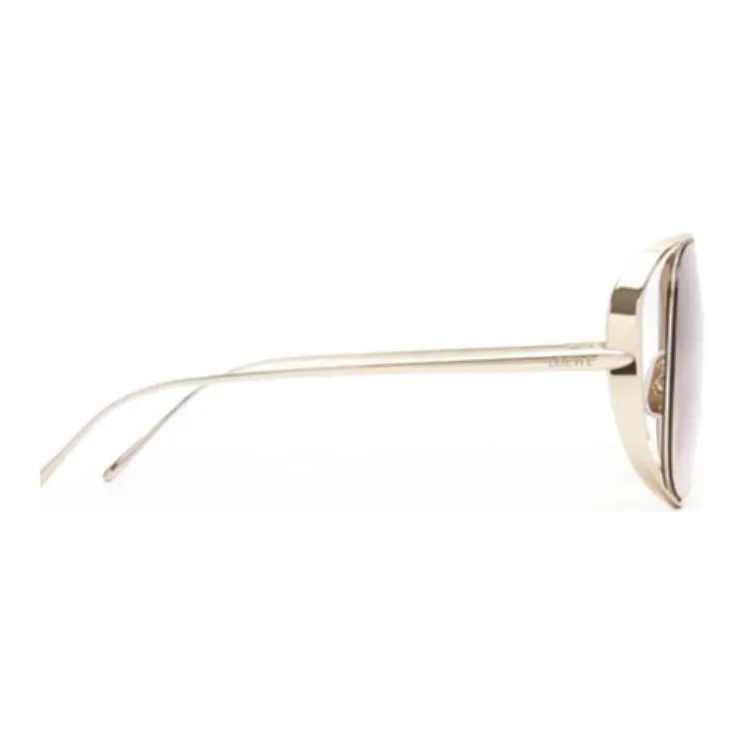 LOEWE Metal Irregular Shape Sunglasses Unisex Gold-2