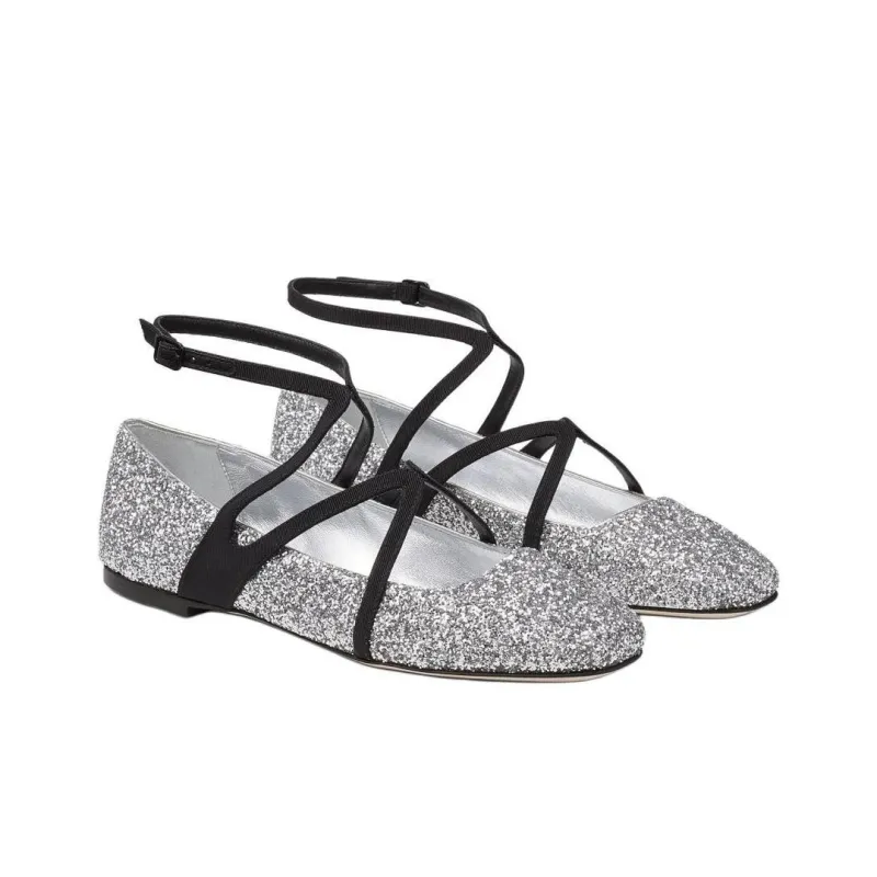 Jimmy Choo Astoria Casual Single Shoes Women's Silver-2