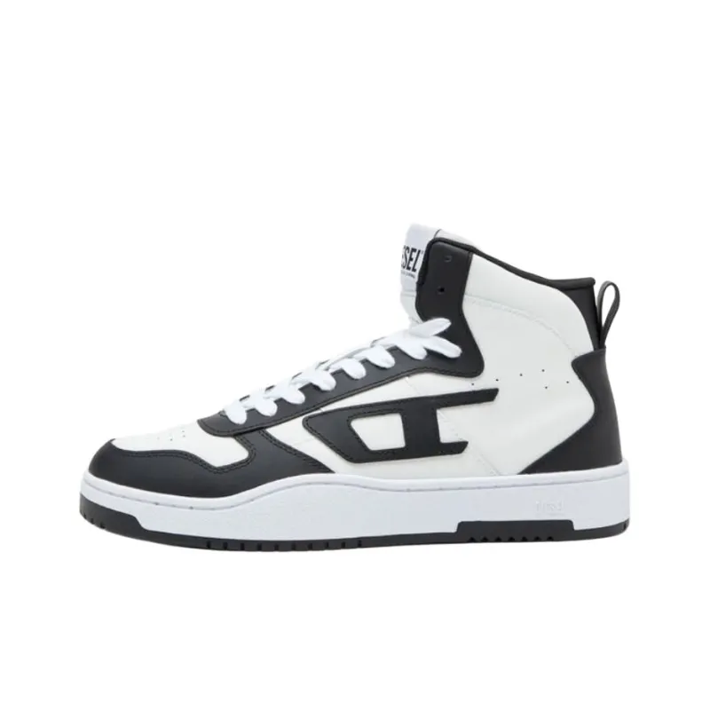 DIESEL S Ukiyo High Top Skateboard Shoes Men's Black White-0