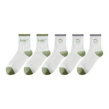 MIIOW Mid Calf Socks Unisex 5 Pack