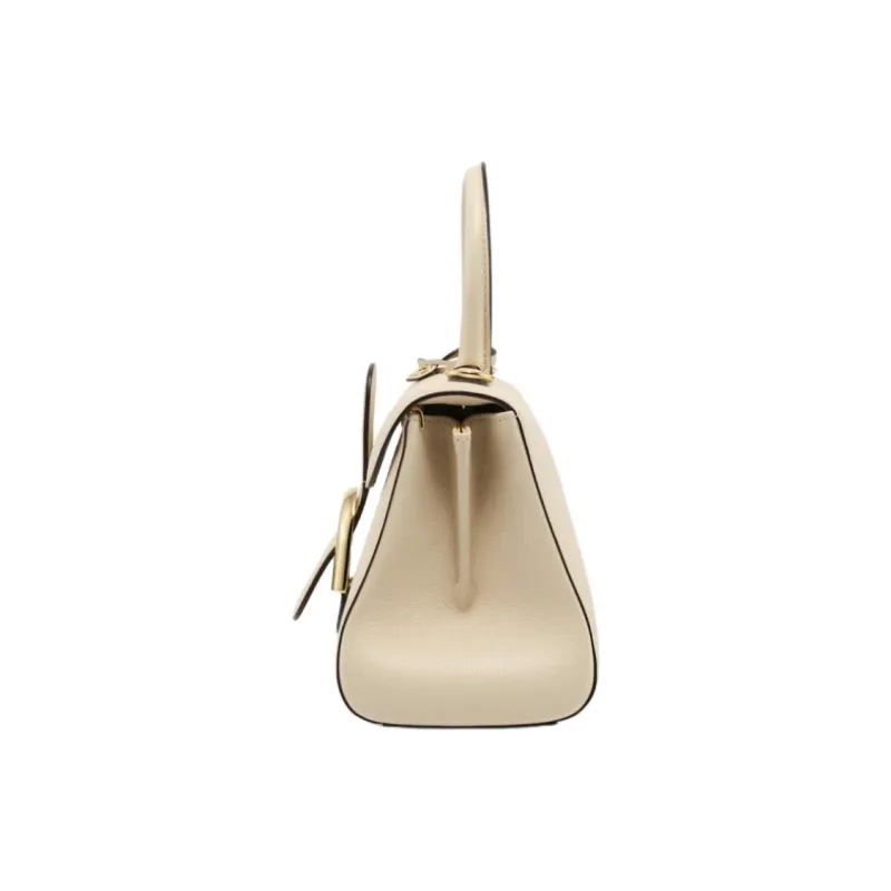 Delvau Brillant Textured Calfskin Shoulder Bag Crossbody Bag Handbag Mini Women's Beige-2
