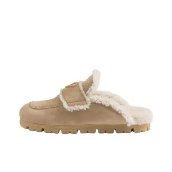 PRADA Closed Toe Slippers Women's Light Umber
