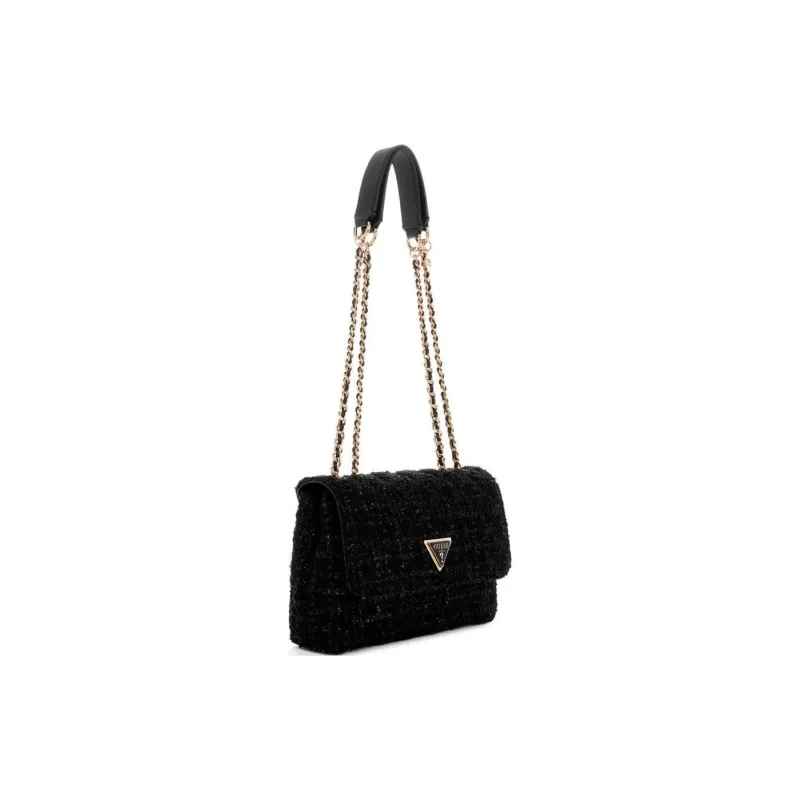 GUESS Tweed Shoulder Bag Crossbody Bag Regular Women's Black-1
