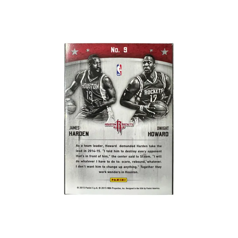 PANINI Rockets James Harden Howard Double Teca Rare Card Sports Cards 1 Pc-1