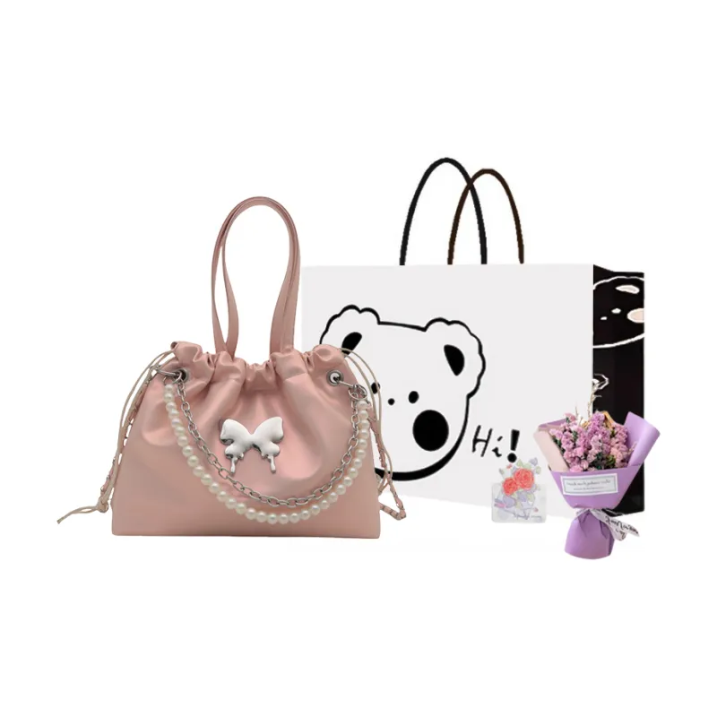 NX DOUGHNUT Pu Backpack Regular Women's Black/Ecru/Silver/Pink-28