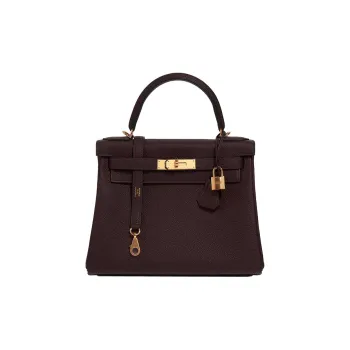 HERMES Kelly Togo Calfskin Kelly Bag Handbags Women's 0G Rouge Sellier Saddle Red