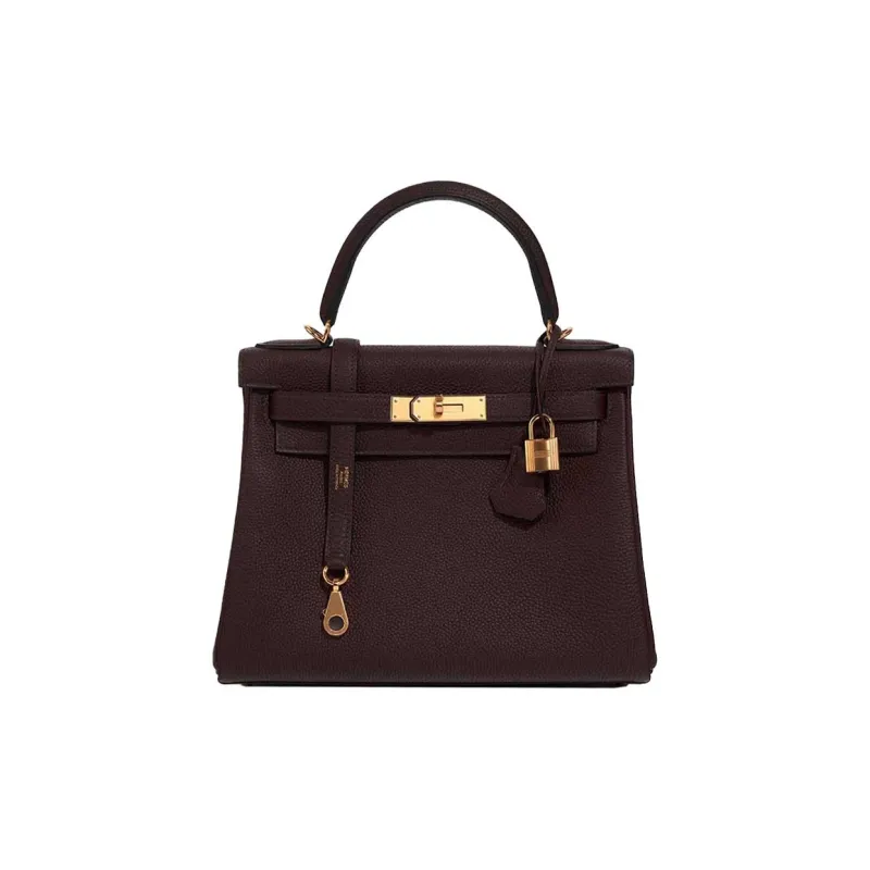 HERMES Kelly Togo Calfskin Kelly Bag Handbags Women's 0G Rouge Sellier Saddle Red-0