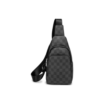 VIHUS Microfiber Leather Sling Bag Men's Black