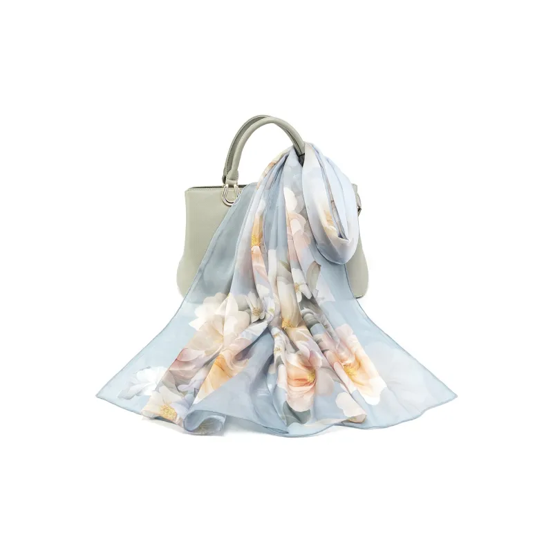 Shanghai Story 100% Mulberry Silk Silk Scarves Women's Imperial Flower Evening Gift Box Set-8