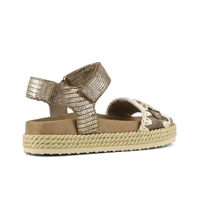 MOU Strap Sandals Women's Lizard Gold-2