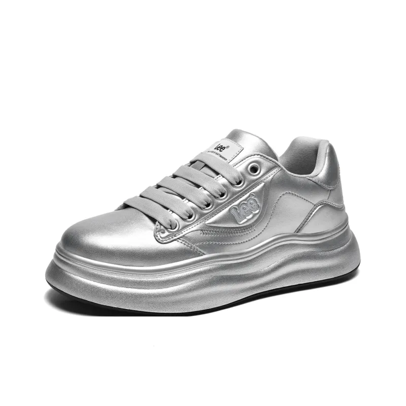 Lee Versatile Trendy, White Sneakers, Classic Fashion Commute Low Top Height Increasing Skateboard Shoes Men's-19