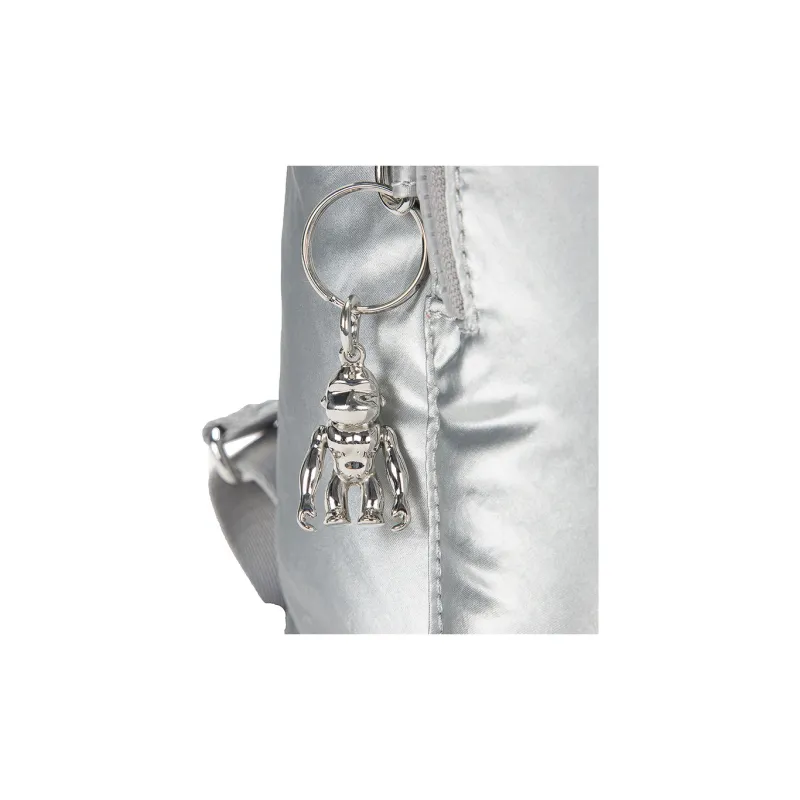 Kipling Polyamide Students Backpack Small Size Unisex Glamorous Style Sparkling Silver-2