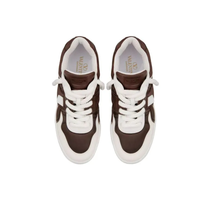 Valentino One Stud Low Top Skateboard Shoes Men's Brown-3