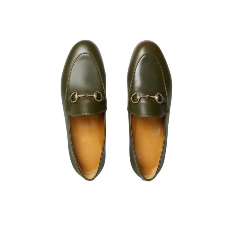 GUCCI Jordaan Loafers Women's Green-3