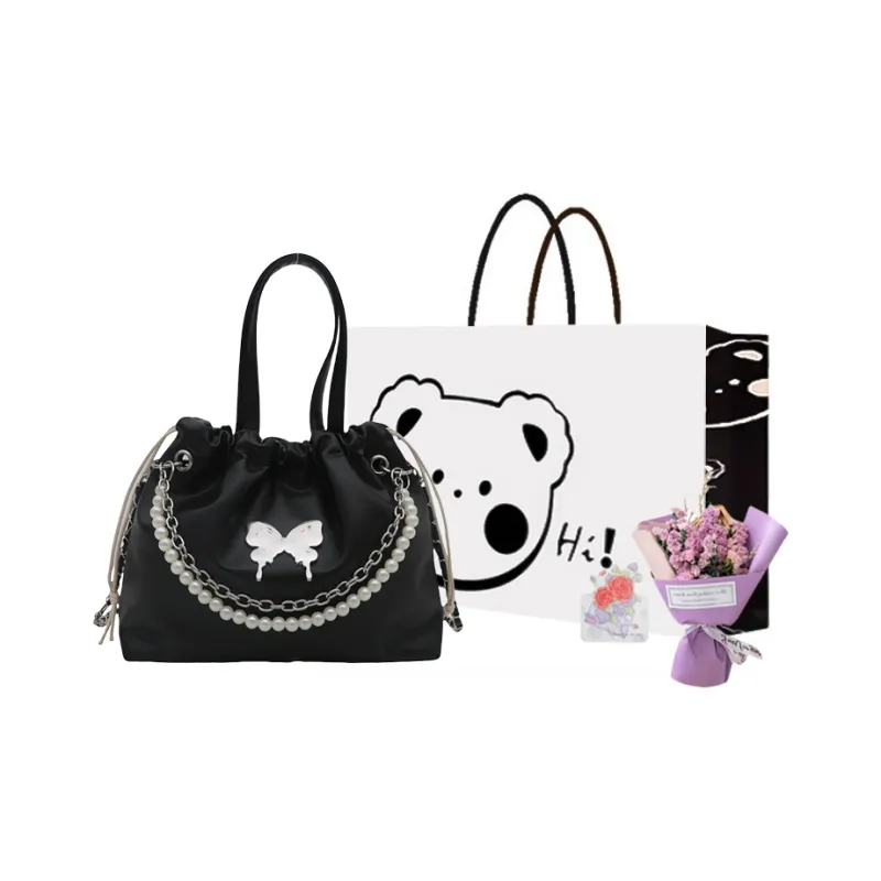 NX DOUGHNUT Pu Backpack Regular Women's Black/Ecru/Silver/Pink-30
