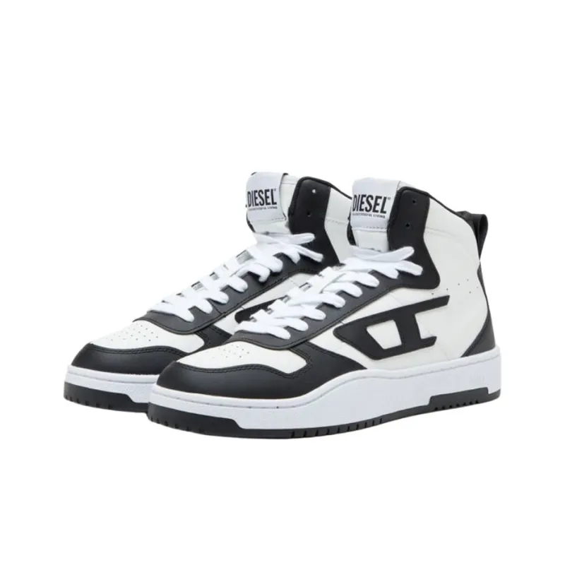 DIESEL S Ukiyo High Top Skateboard Shoes Men's Black White-2