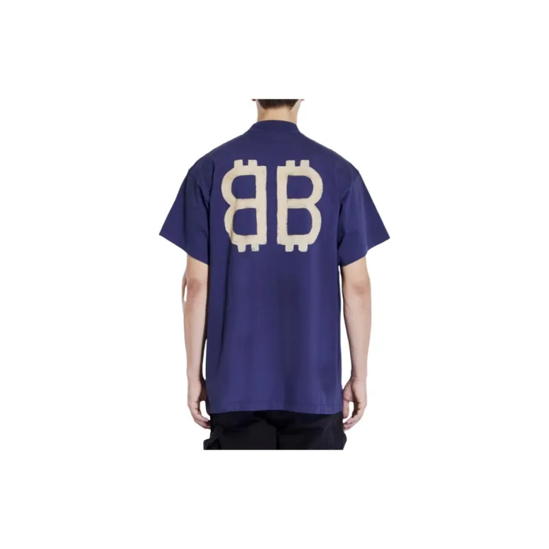 Balenciaga Crypto Logo Printed Crewneck T-Shirt-1