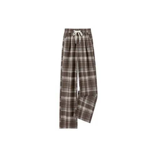 TOUCH Casual Pants Women's Coffee Plaid