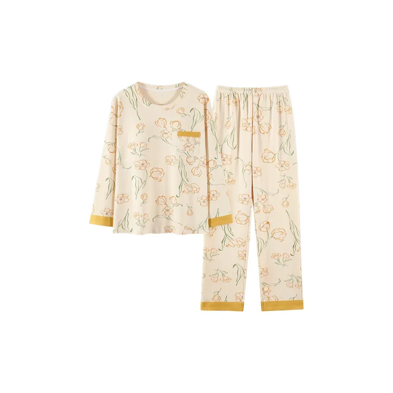 Mulong Family Pajama Set Women's Apricot-0
