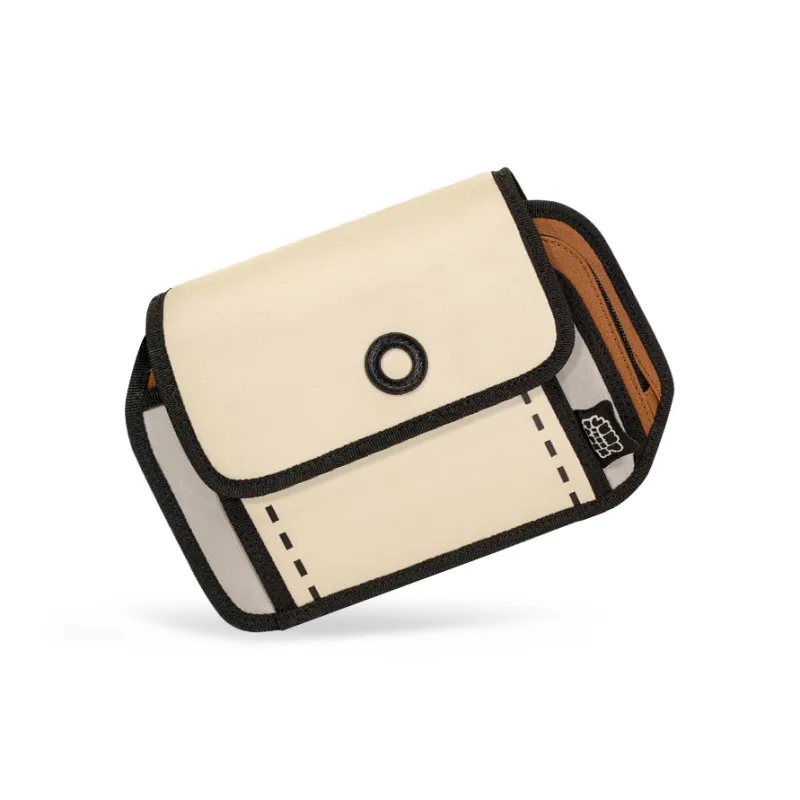 JumpFromPaper Polyester Sling Bag Regular Unisex Light Coffee-4