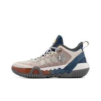 QIAODAN Cushioned Slip-Resistant Low-Top Basketball Shoes Men's Greige