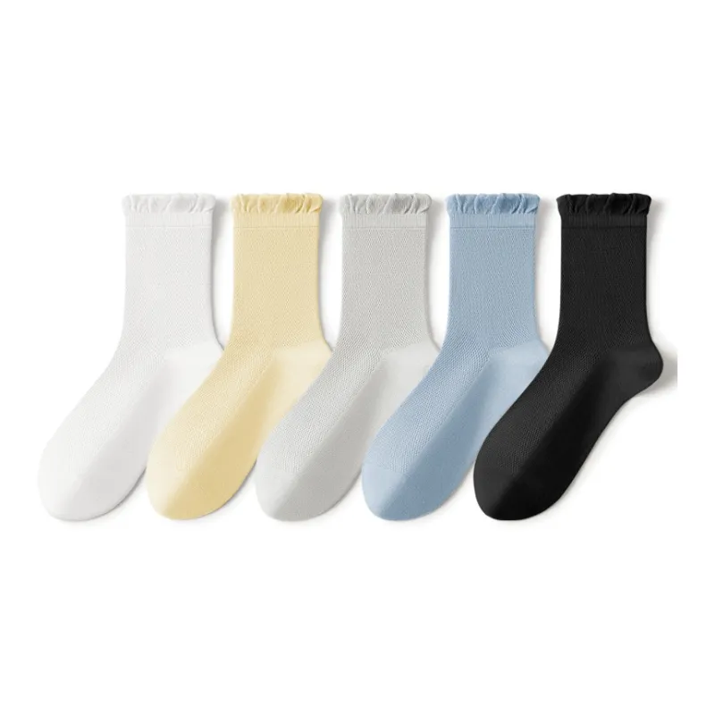 SHIWAJI Mid Calf Socks Women's 5 Pack-8
