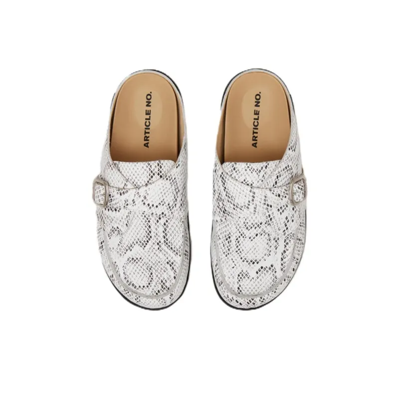 ARTICLE NO. Closed Toe Slippers Unisex Zebra Print Black White-3