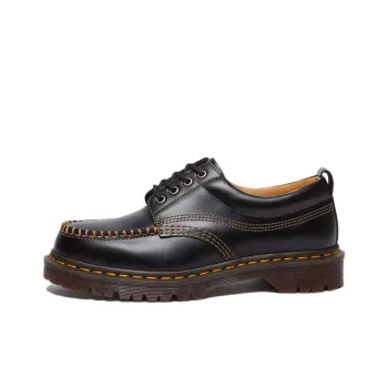 Dr.Martens Lowell Leather Moc Toe Shoes In Black Unisex