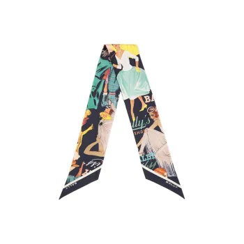 BALLY Mulberry Silk Scarves Women's Blue