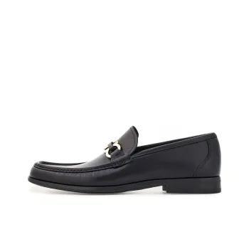 FERRAGAMO Gancini plaque Leather Loafers