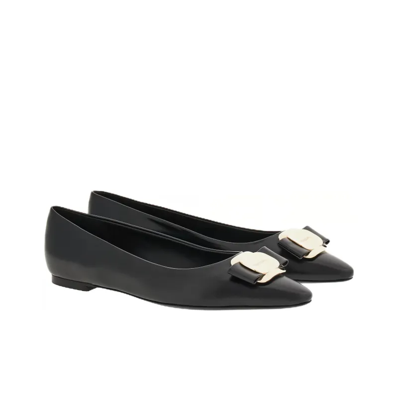 FERRAGAMO New Vara-bow Lambskin Ballerina Shoes-2