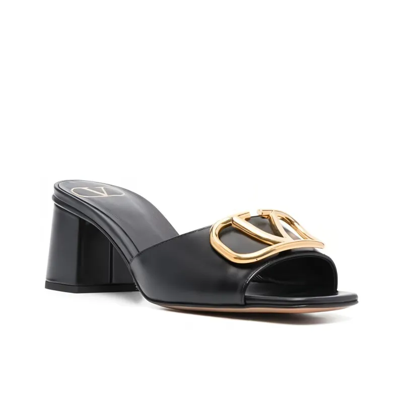 Valentino Slide Slippers Women's Black-2