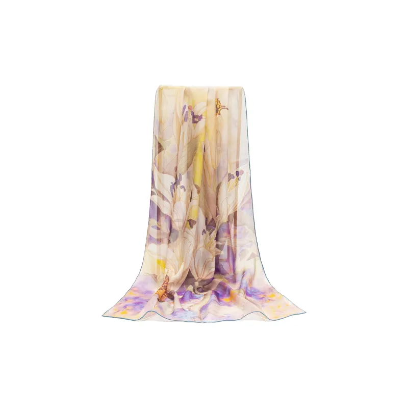 Shanghai Story 100% Mulberry Silk Silk Scarves Women's Imperial Flower Evening Gift Box Set-2