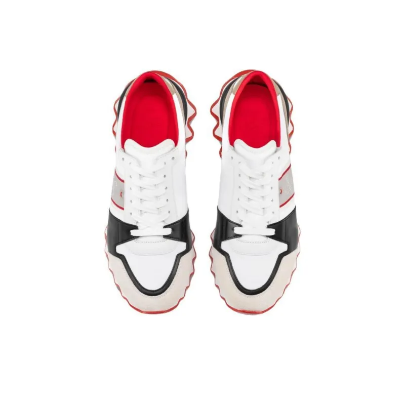 CL LUBOTING Wear Resistant Low Top Casual Shoes Men's White Black Brown-3