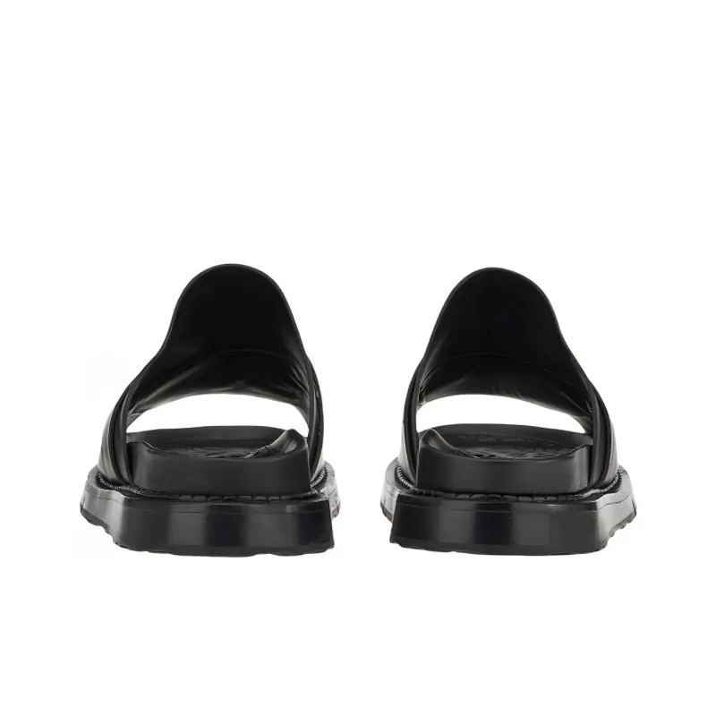 FERRAGAMO GANCINI Slip Resistant Slide Slippers Men's Black-3