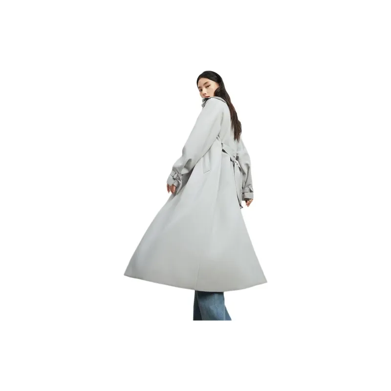 TKY SHOP Trench Coat Women's Gray-1