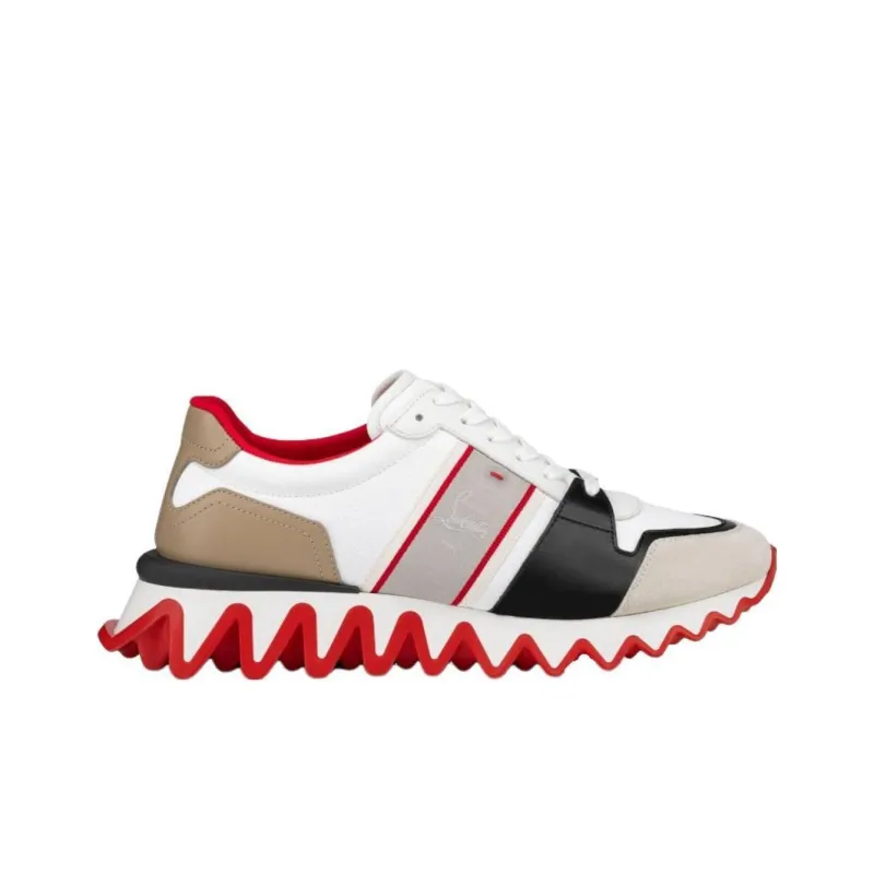 CL LUBOTING Wear Resistant Low Top Casual Shoes Men's White Black Brown-1