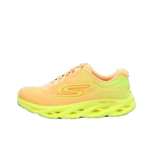 Skechers GO RUN Swirl Tech Speed Running Shoes Women's Low-Top Orange/Yellow