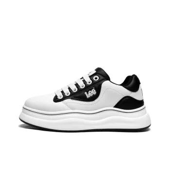 Lee Versatile Trendy, White Sneakers, Classic Fashion Commute Low Top Height Increasing Skateboard Shoes Men's