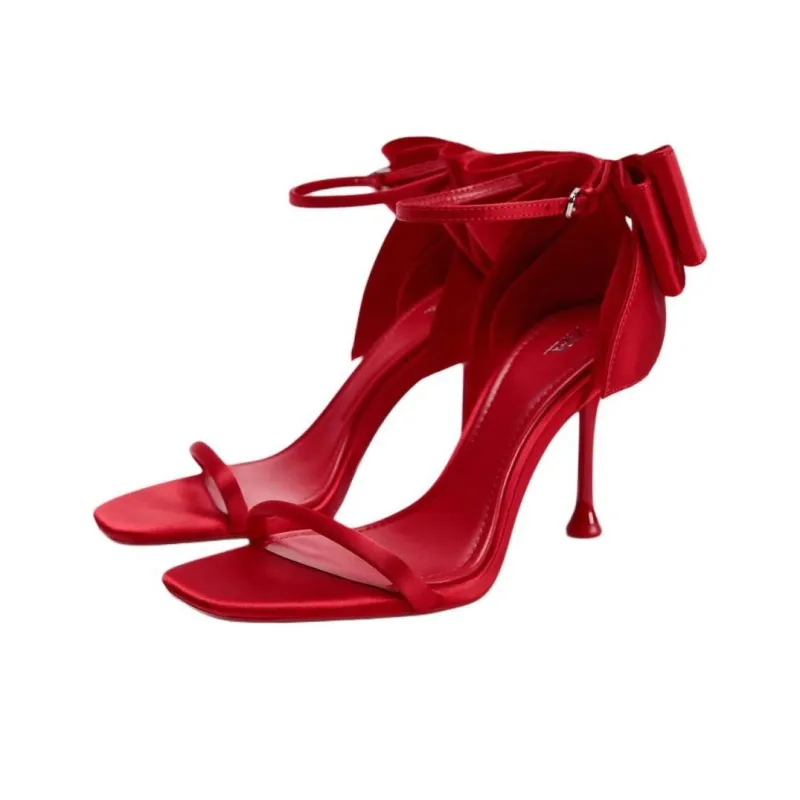 ZARA One Strap Sandals Women's Red-2
